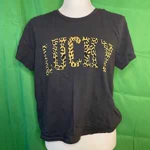 Cheetah print lucky brand tshirt